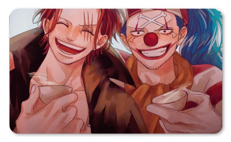Tapete de Shanks y Buggy de jóvenes sonriendo y brindando, impreso por QuintaProjects.